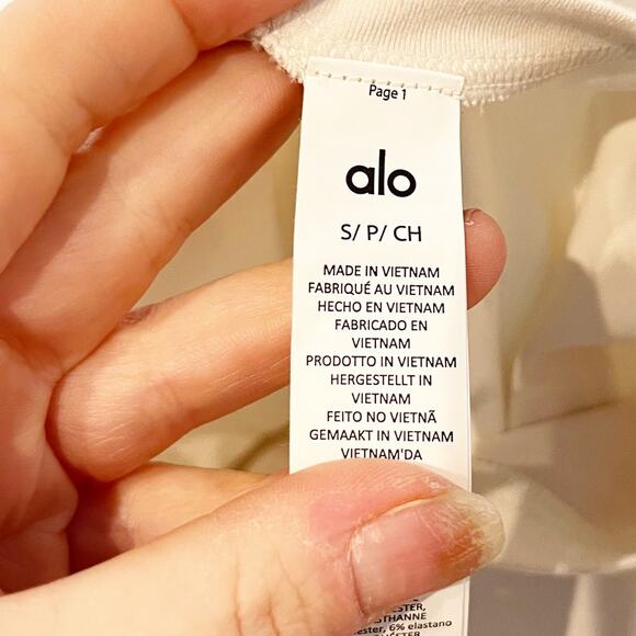 Alo Alosoft Crop Finesse Short Sleeve Tee Shirt Top White Small - Picture 3 of 5